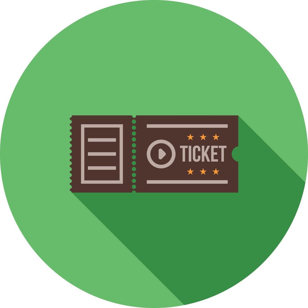 Movie Ticket Flat Long Shadow Icon vector