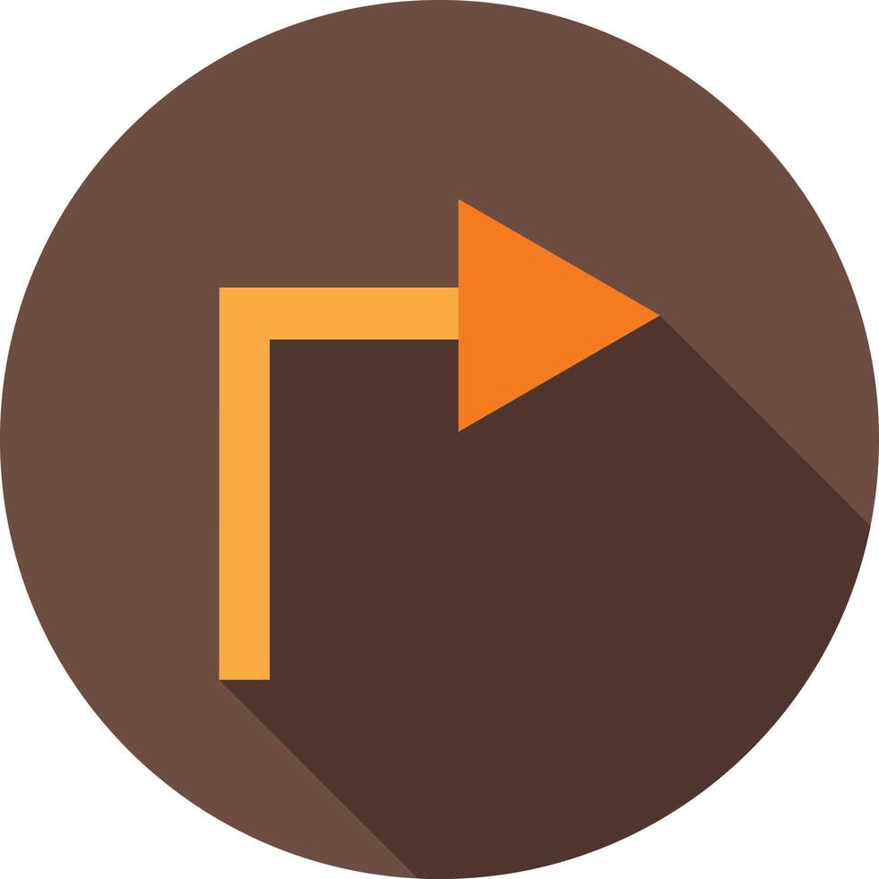 Right Turn Flat Long Shadow Icon vector