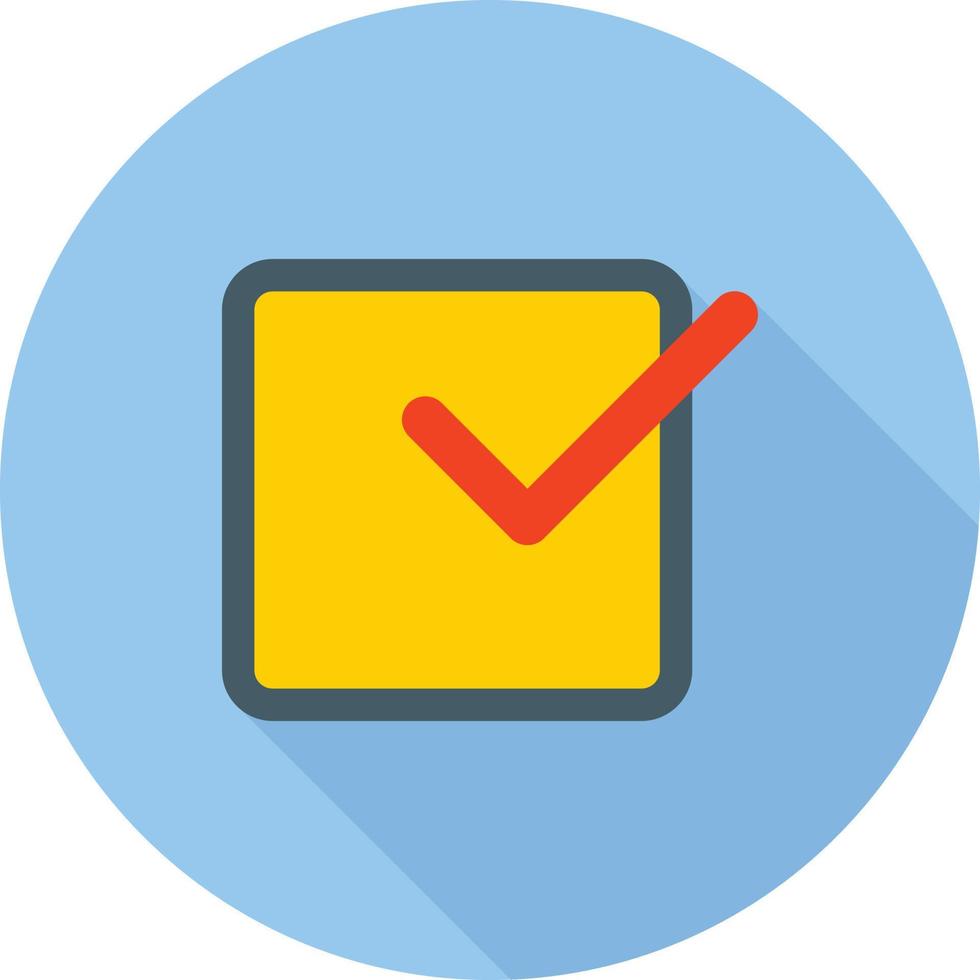 Checkbox Flat Long Shadow Icon vector