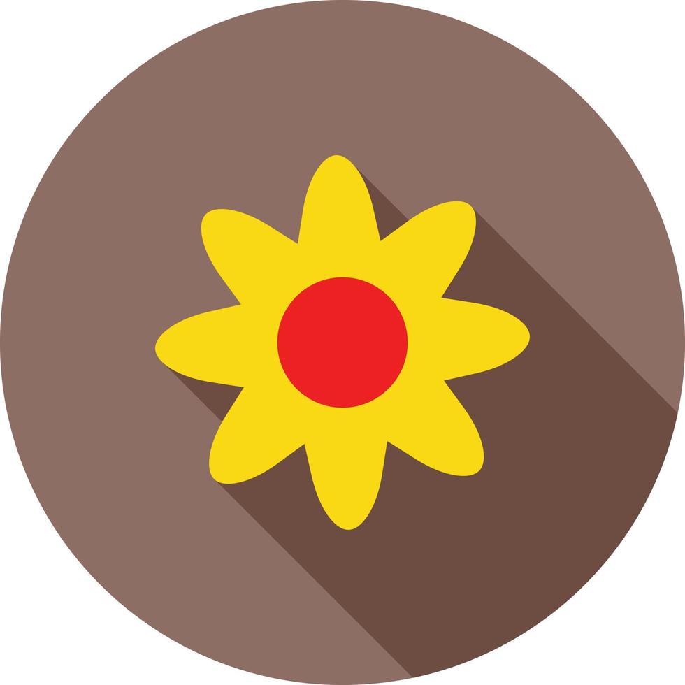 Flower Flat Long Shadow Icon vector