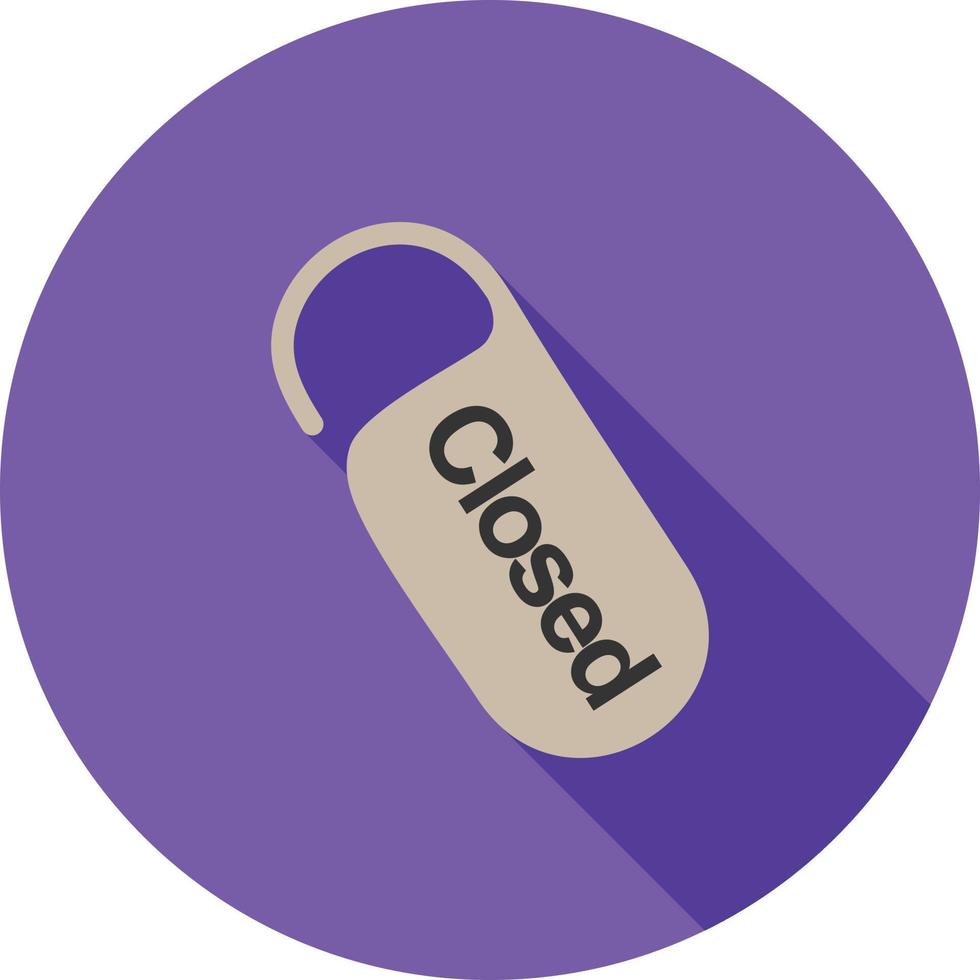 Closed Tag I Flat Long Shadow Icon vector