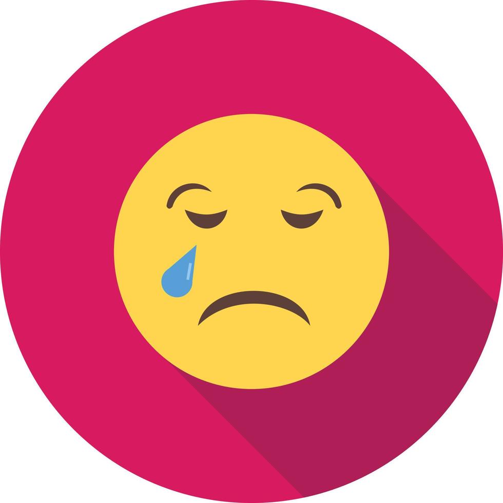 Crying Flat Long Shadow Icon vector