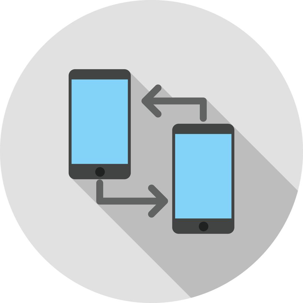 Connected Mobiles I Flat Long Shadow Icon vector