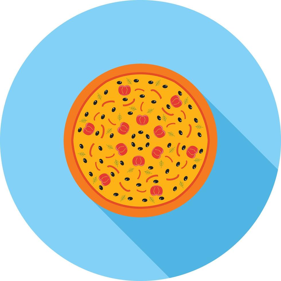 Pizza Flat Long Shadow Icon vector