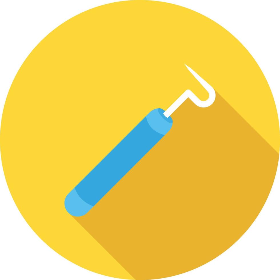 Dental Explorer Flat Long Shadow Icon vector