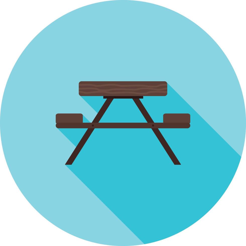 Wooden Bench Flat Long Shadow Icon vector