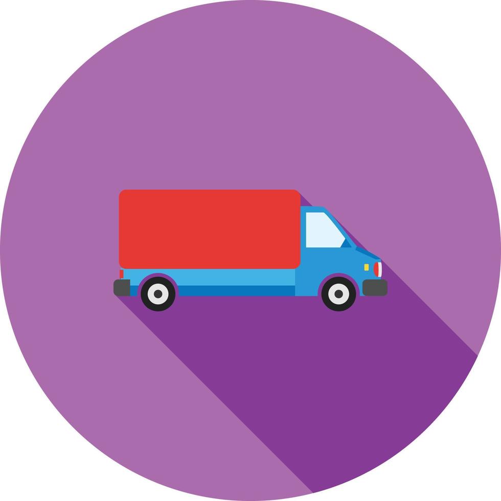 Delivery Truck Flat Long Shadow Icon vector