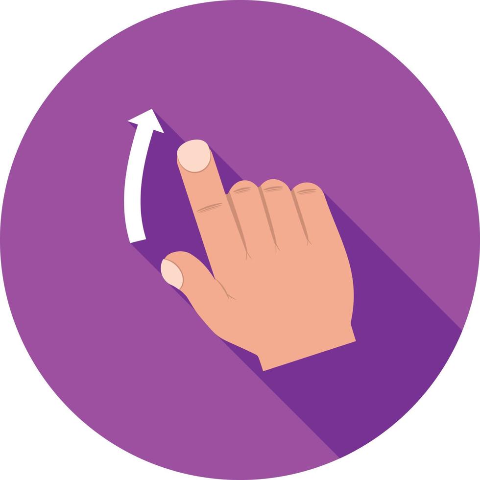 Swipe Up Flat Long Shadow Icon vector