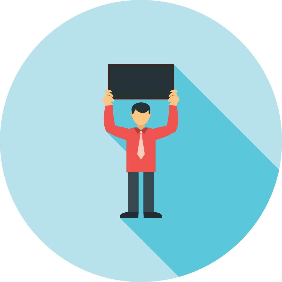 Sign Holder Flat Long Shadow Icon vector