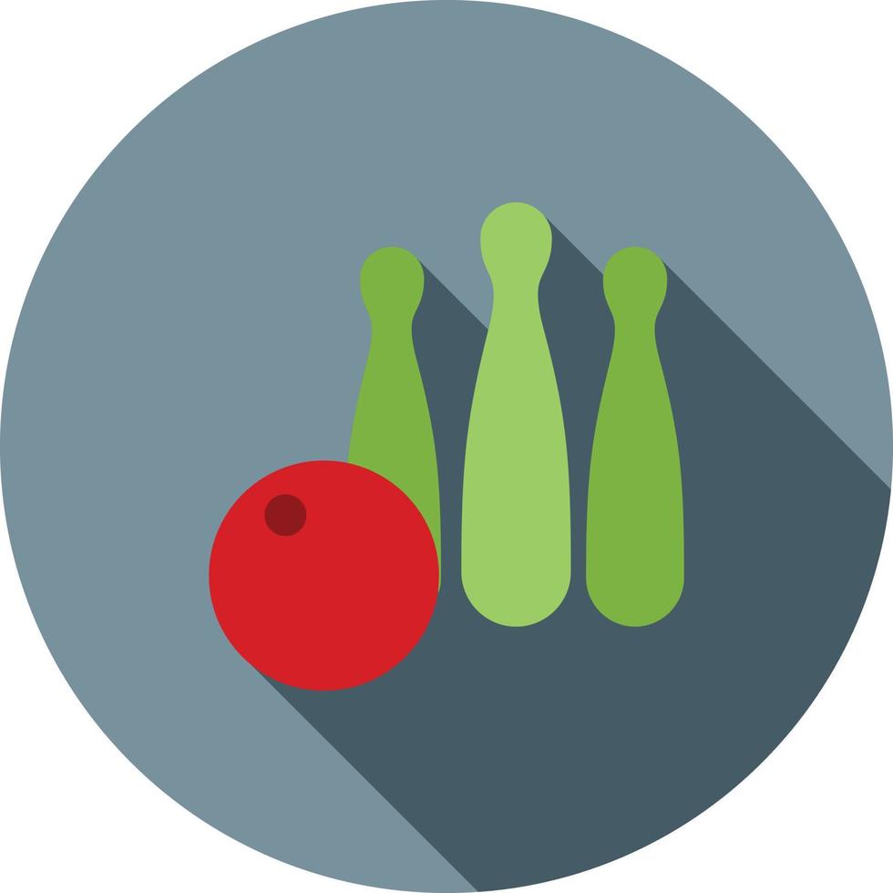 Bowling Flat Long Shadow Icon vector