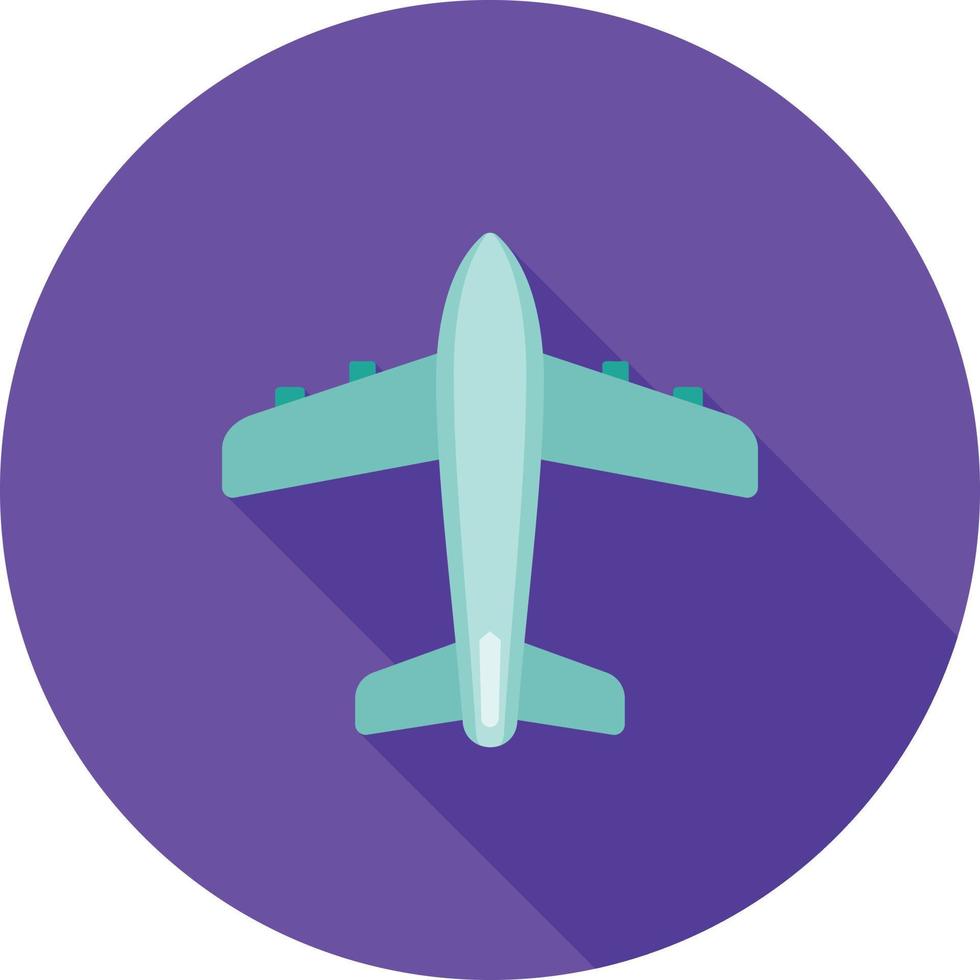 avión, plano, largo, sombra, icono vector