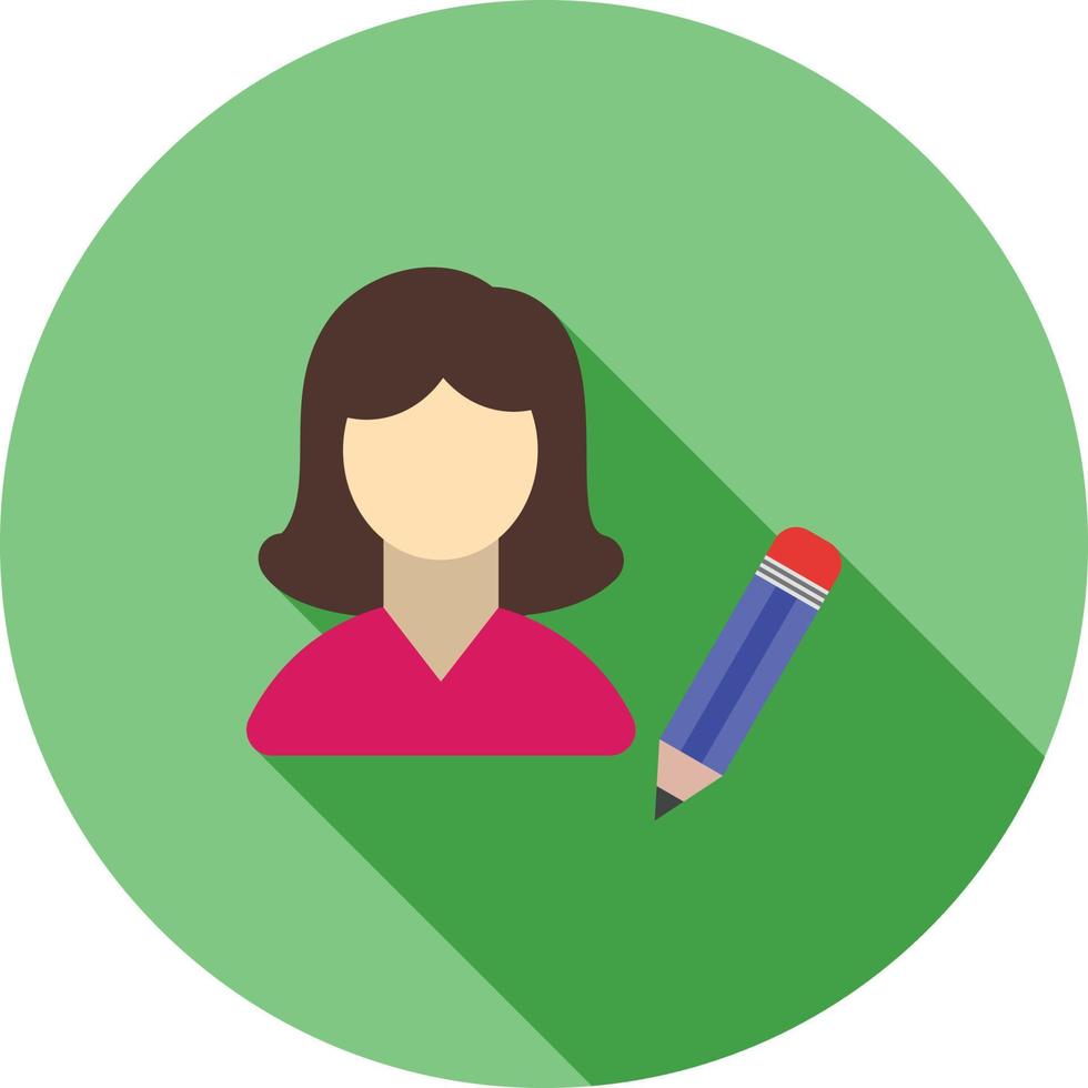 Update Female Profile Flat Long Shadow Icon vector