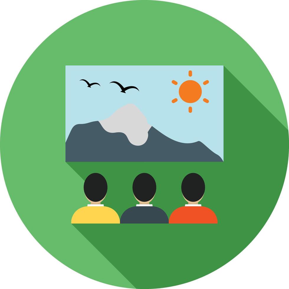 Video Screening Flat Long Shadow Icon vector