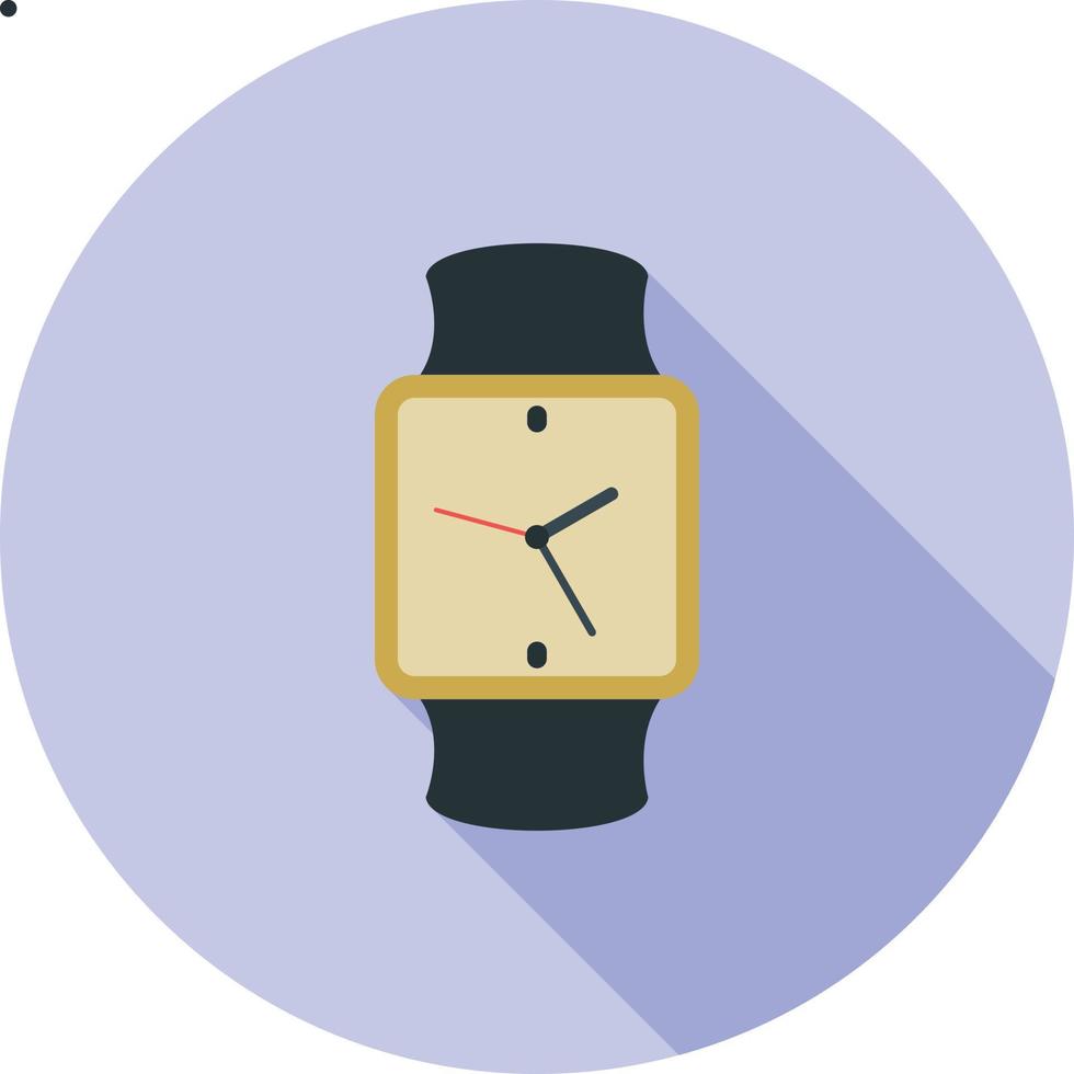 elegante reloj plano larga sombra icono vector