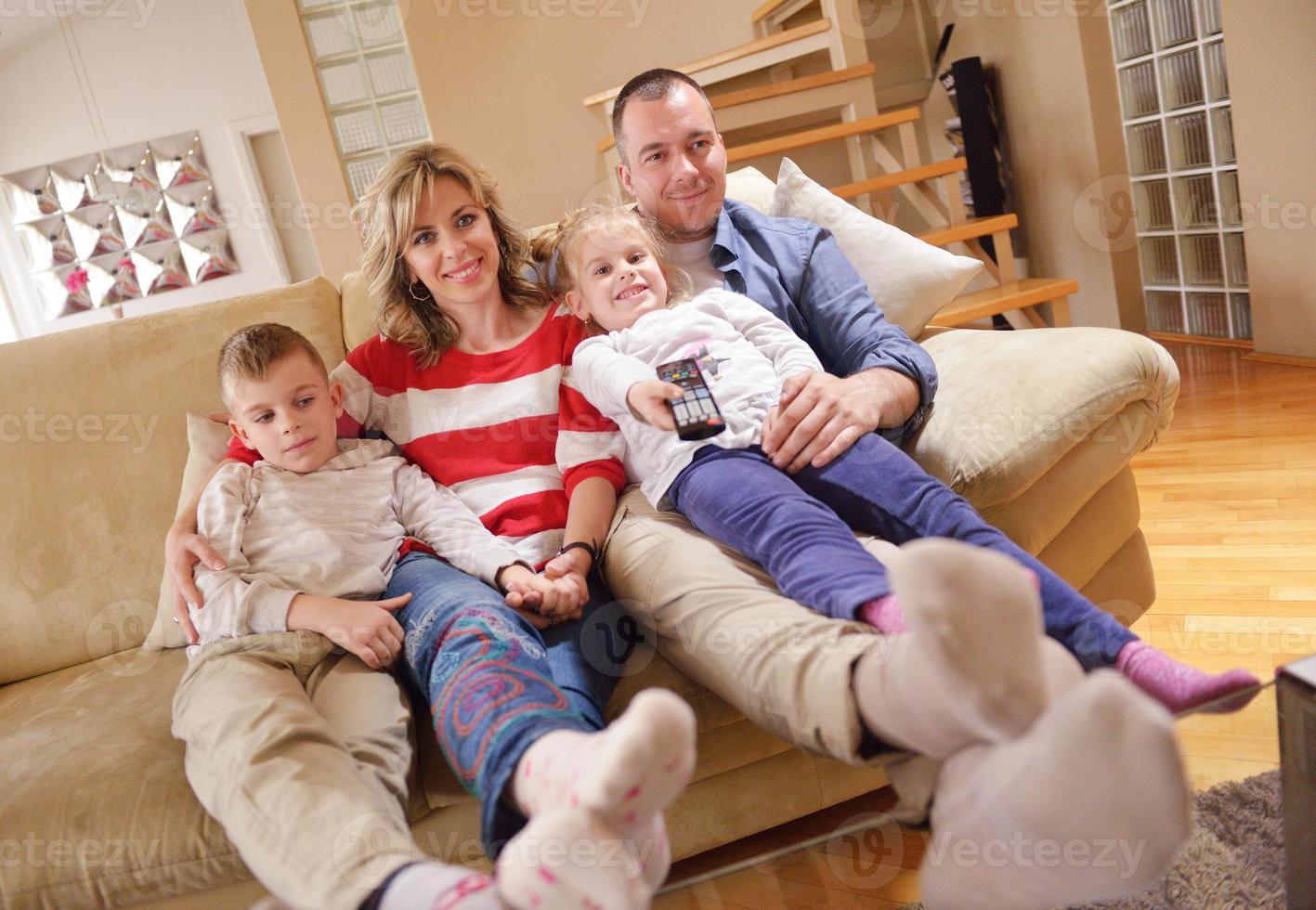 happy young family at home photo