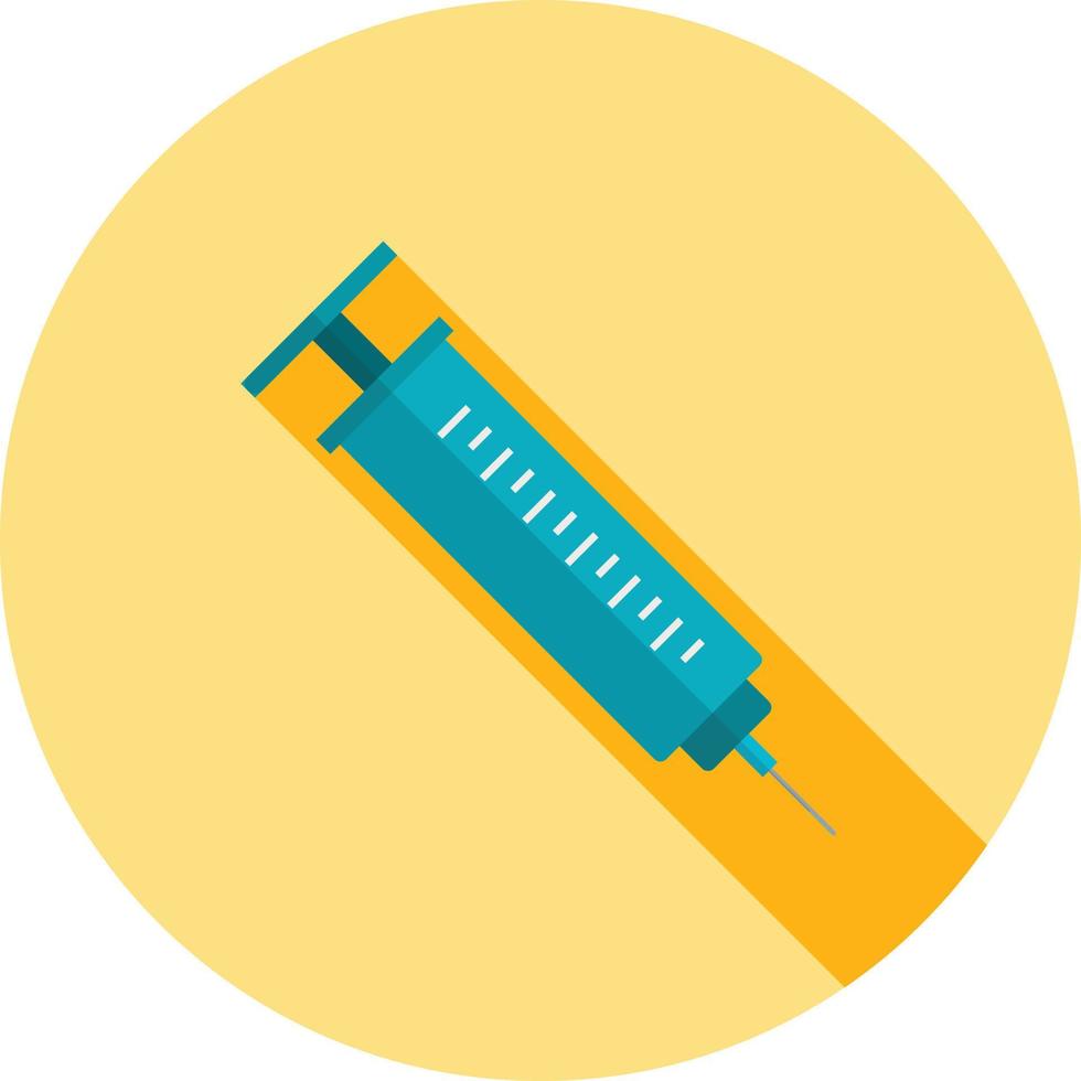 Syringe Flat Long Shadow Icon vector