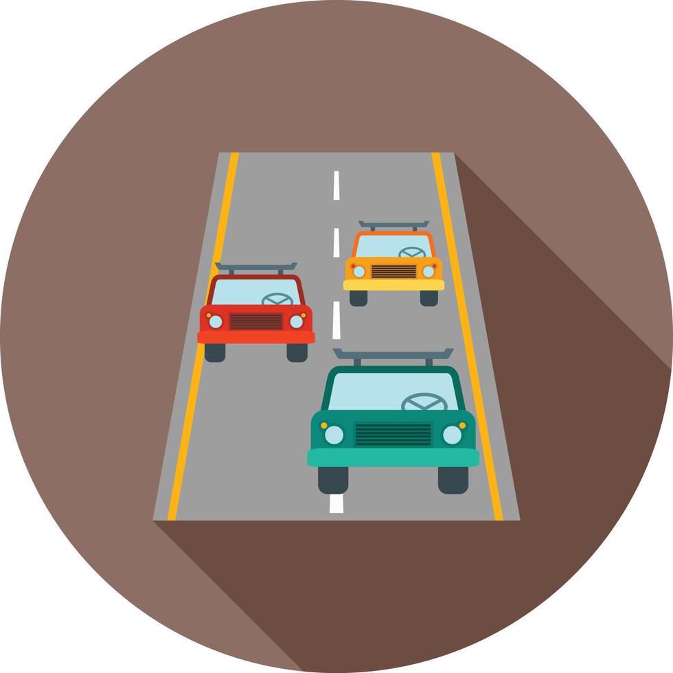 Highway Flat Long Shadow Icon vector