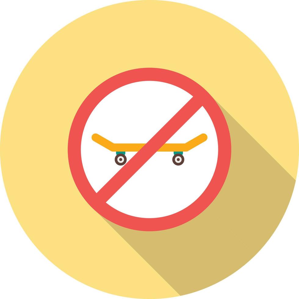 No Skating Flat Long Shadow Icon vector