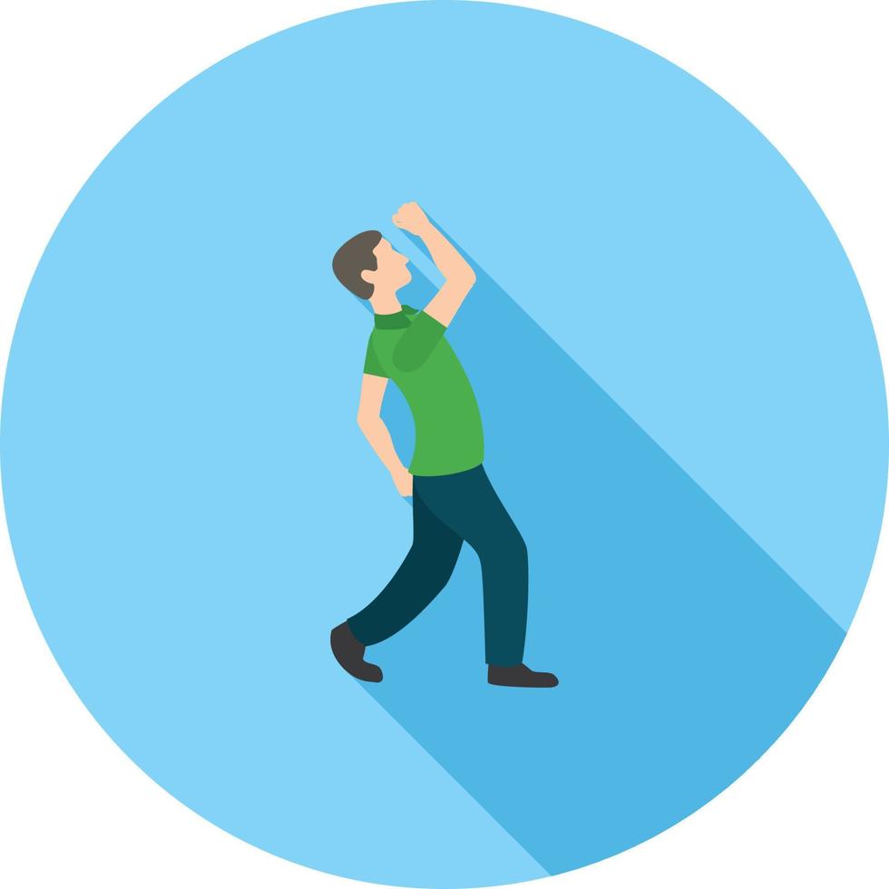 Stretching Flat Long Shadow Icon vector