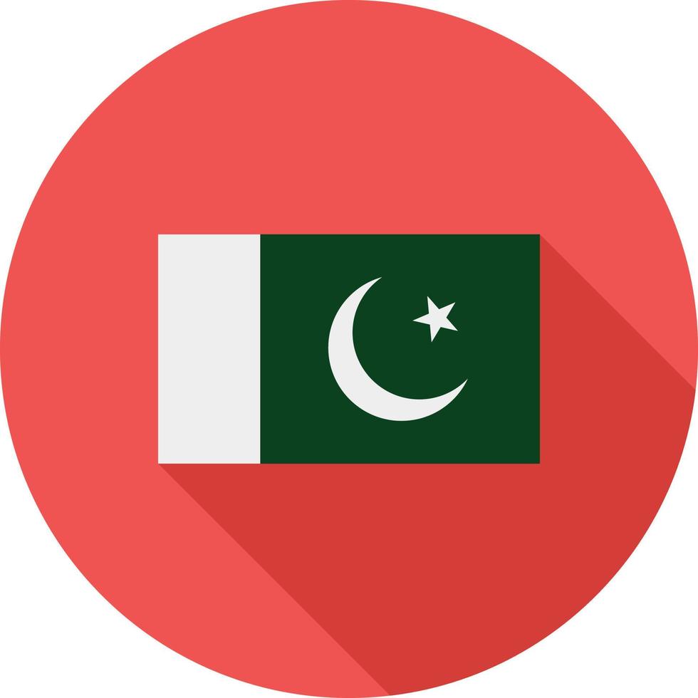 Pakistan Flat Long Shadow Icon vector