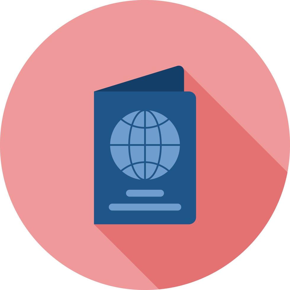 Passport Flat Long Shadow Icon vector