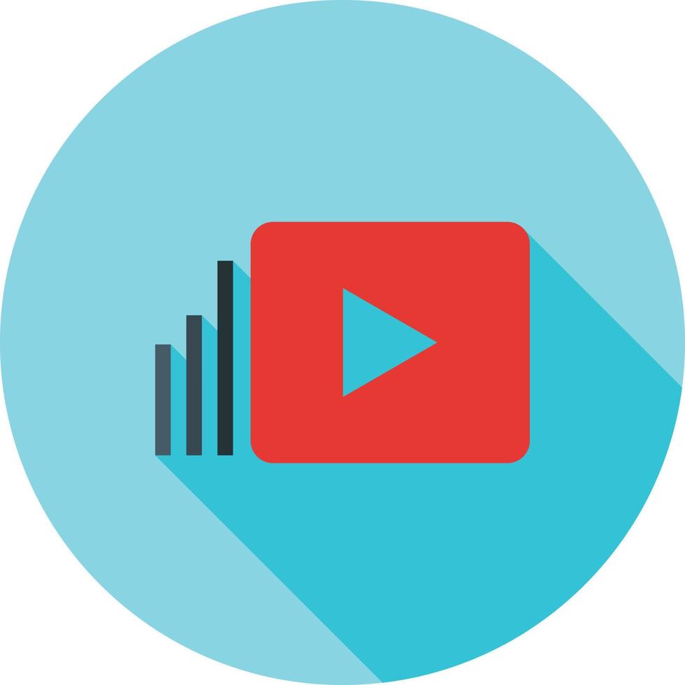 Video Marketing Flat Long Shadow Icon vector