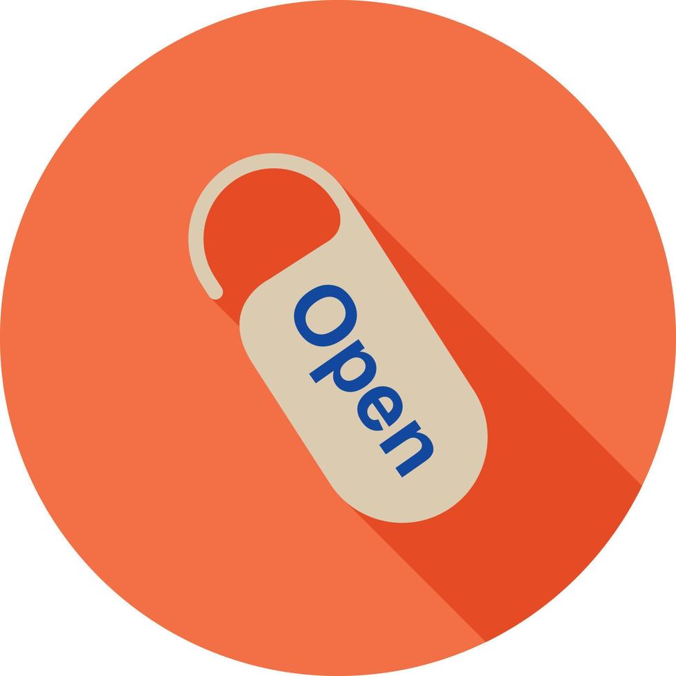 Open Tag Flat Long Shadow Icon vector