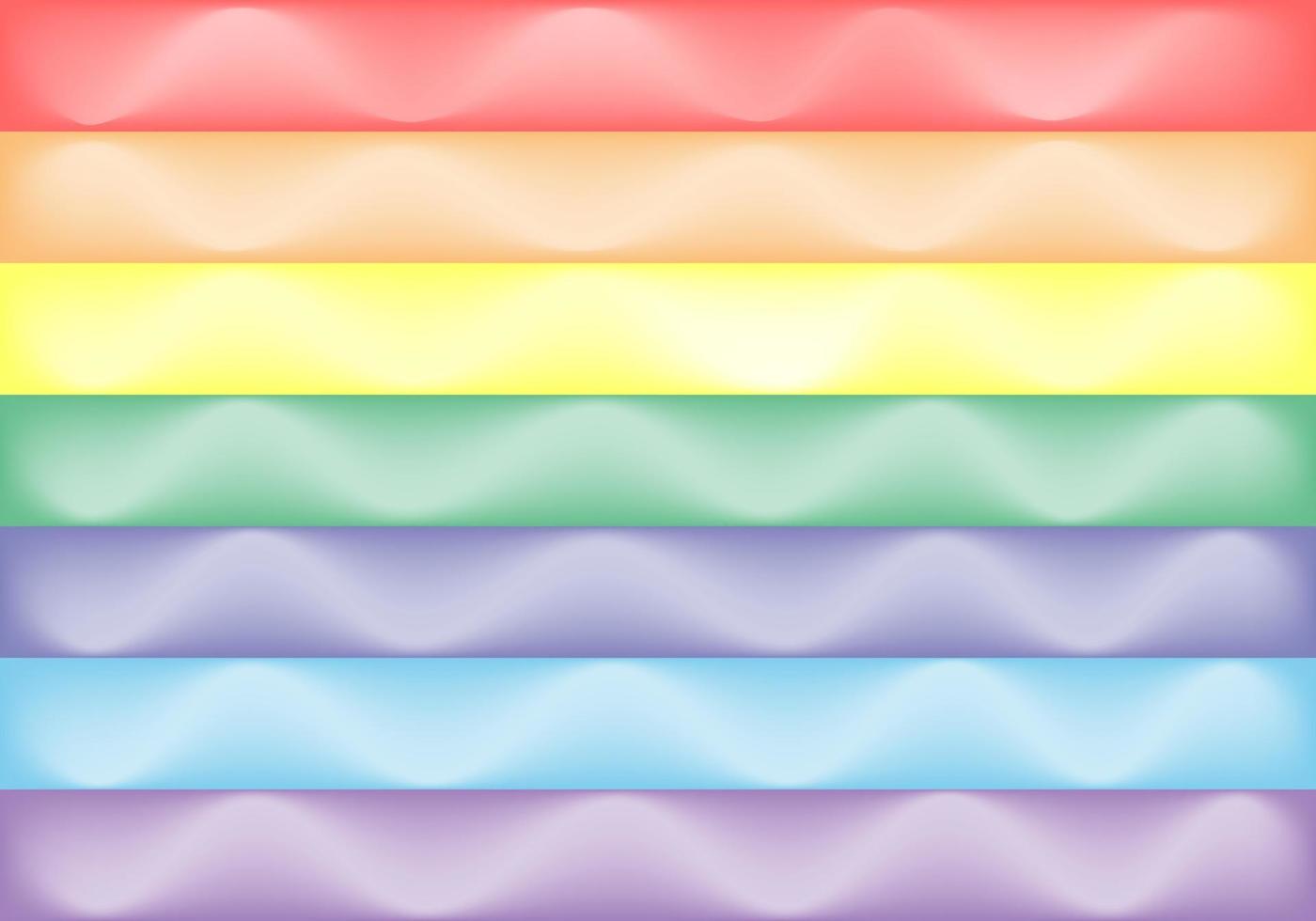 ilustración en colores del arco iris con curvas blancas. vector