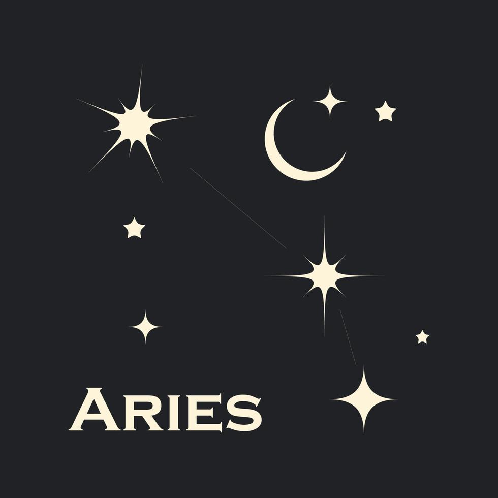 Star constellation zodiac aries. Vector. All elements are isolated vector