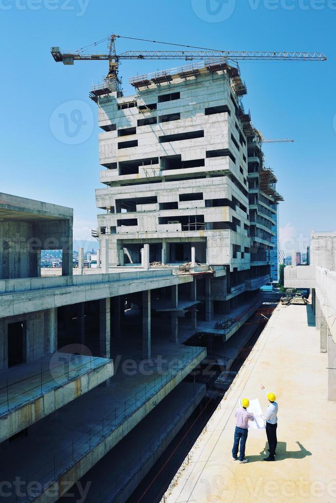 Team of architects on construciton site photo