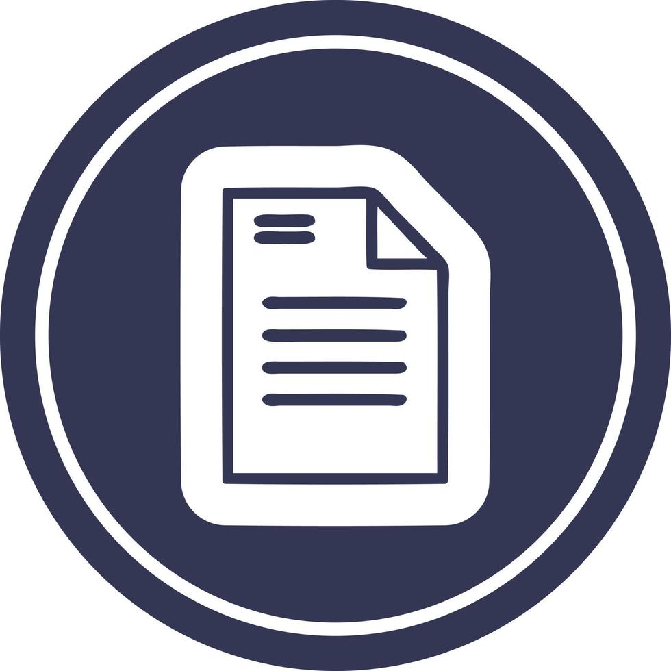 official document circular icon vector