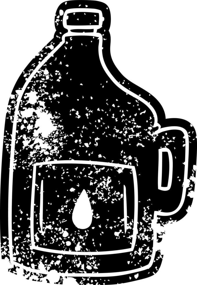 grunge icon drawing of a large drinking bottle vector