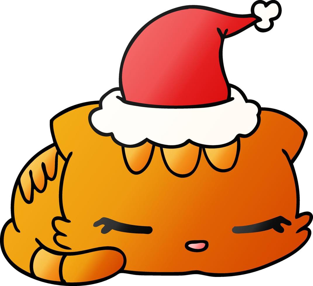 christmas gradient cartoon of kawaii cat vector