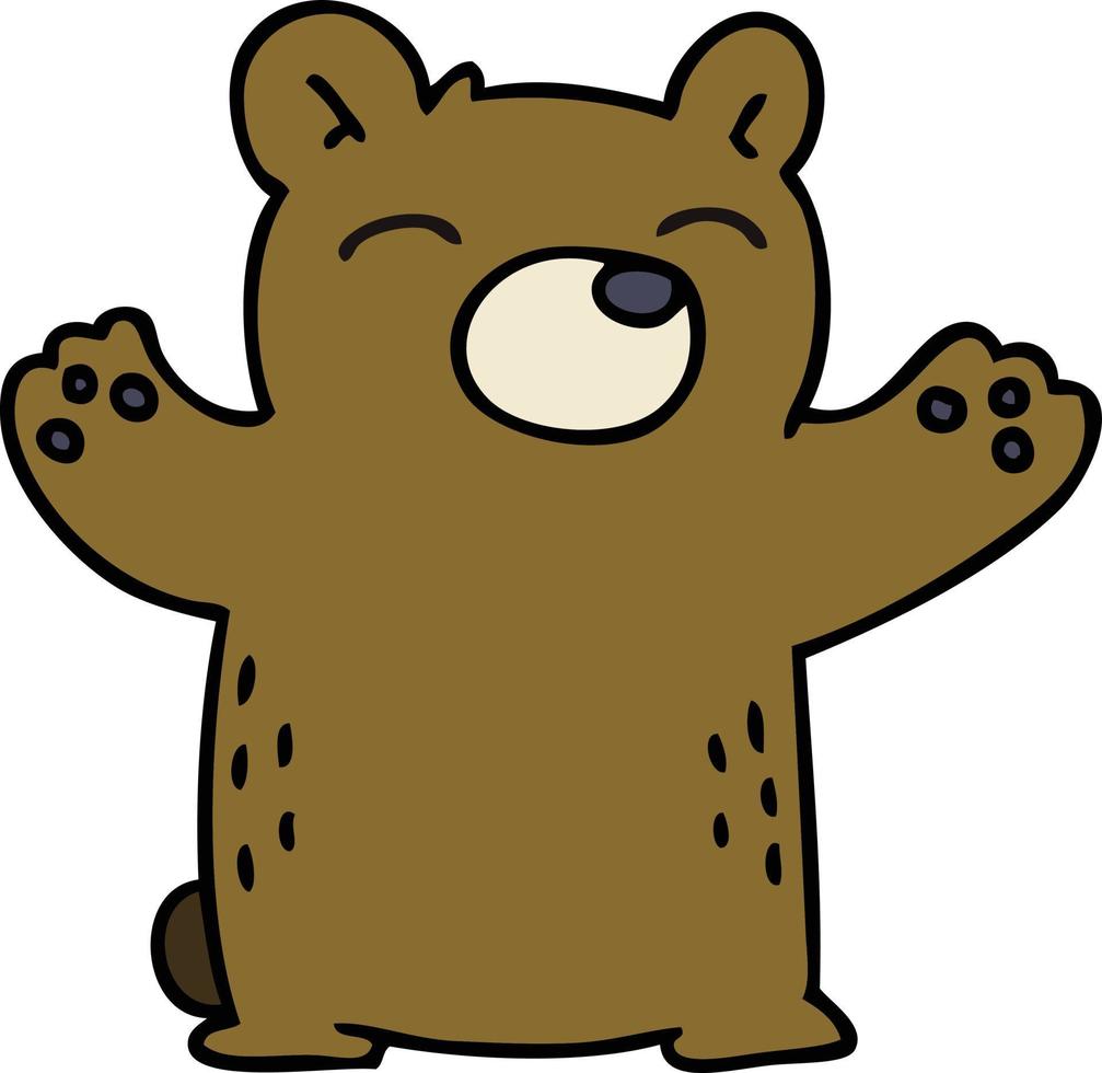 quirky hand drawn cartoon bear vector