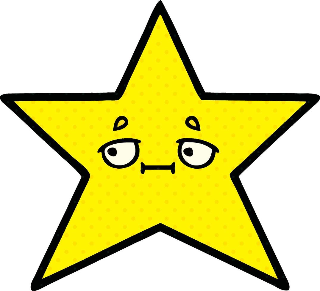 comic book style cartoon gold star vector