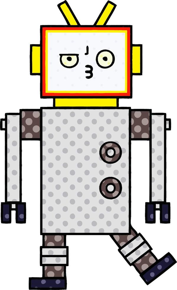 robot de dibujos animados de estilo cómic vector