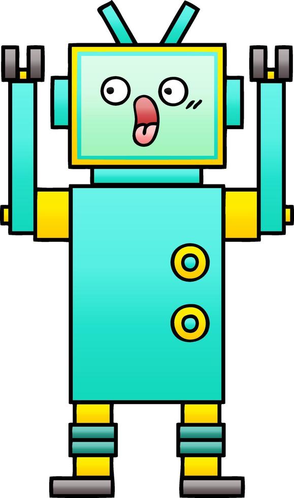 gradient shaded cartoon robot vector