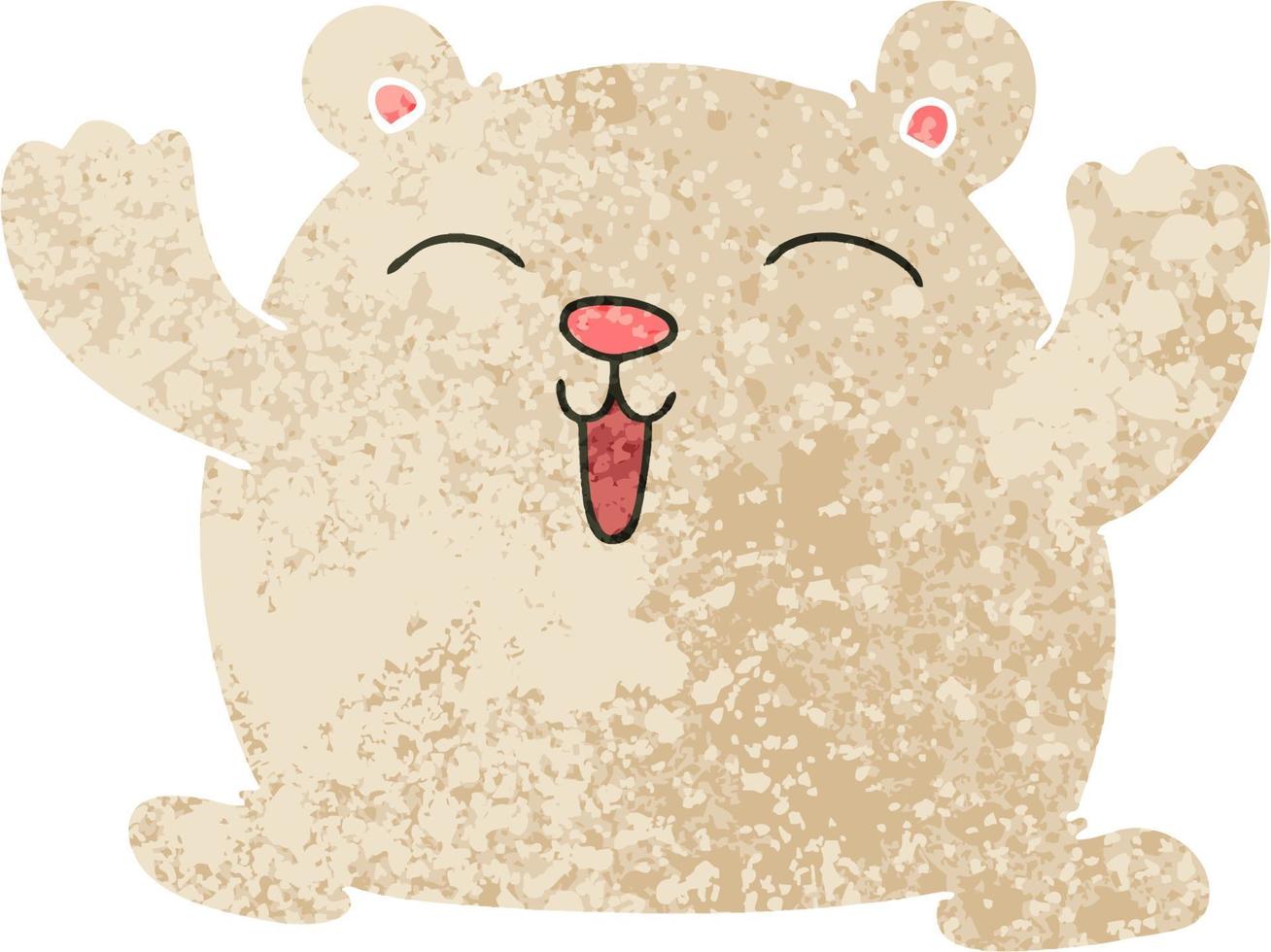 quirky retro illustration style cartoon funny polar bear vector