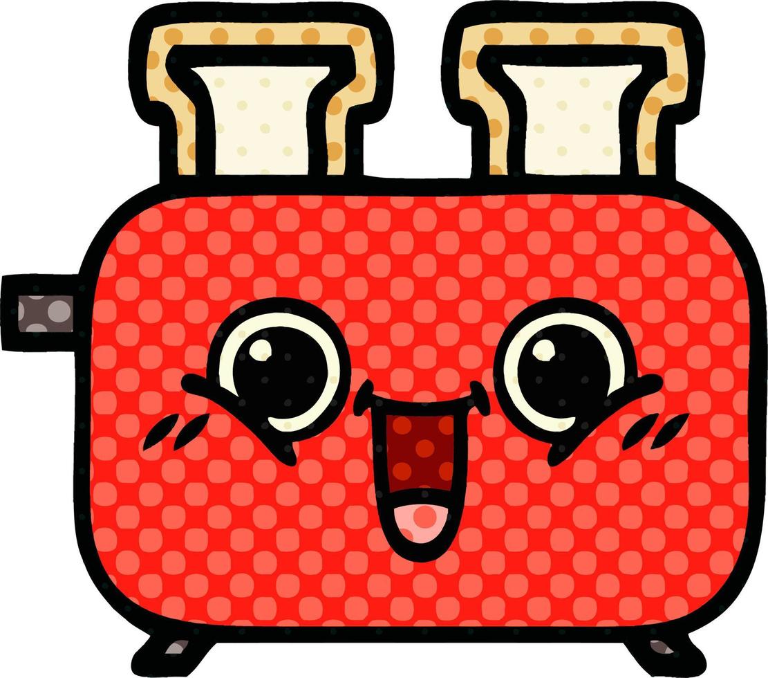 comic book style cartoon of a toaster vector