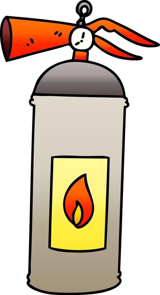 quirky gradient shaded cartoon fire extinguisher vector