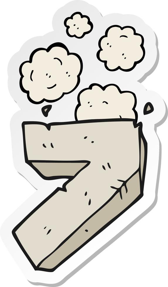 sticker of a cartoon stone number seven vector