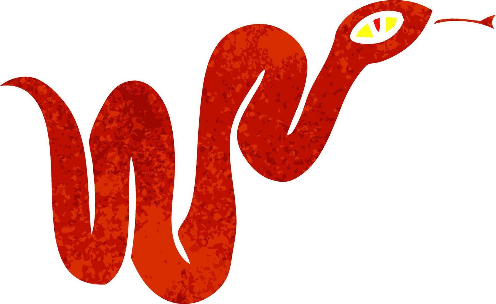 retro cartoon doodle of a garden snake vector