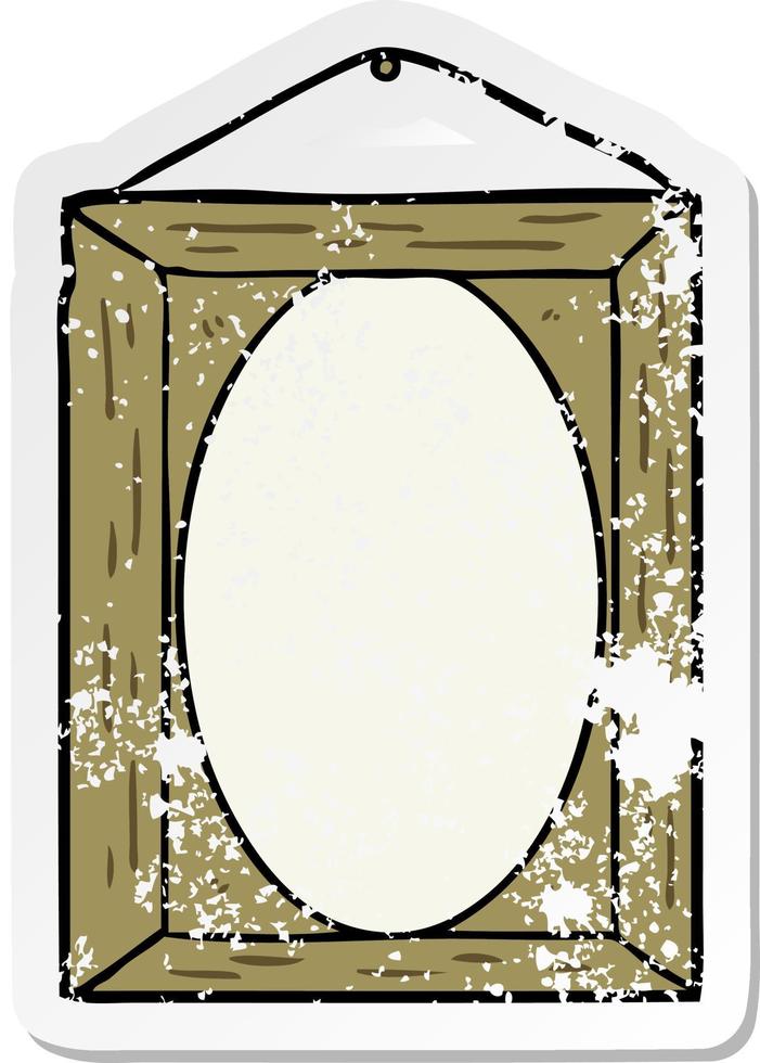 distressed sticker of a picture frame vector