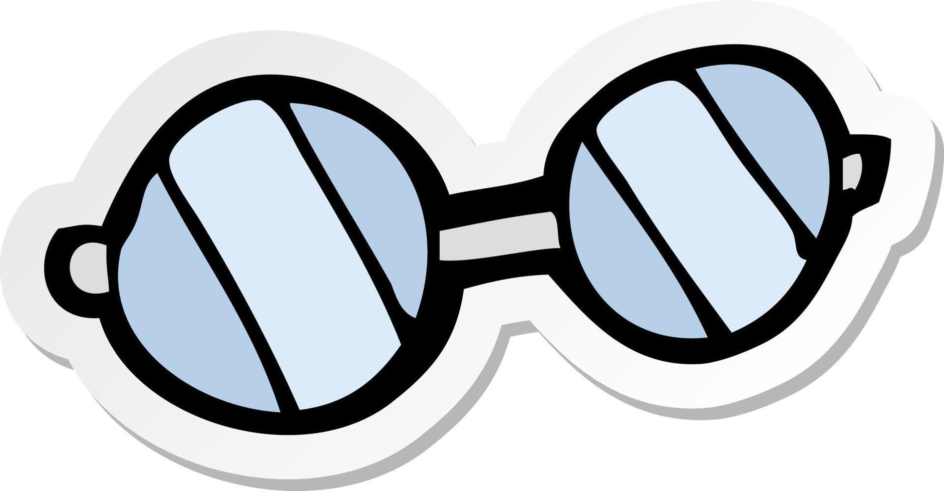 sticker of a cartoon glasses vector