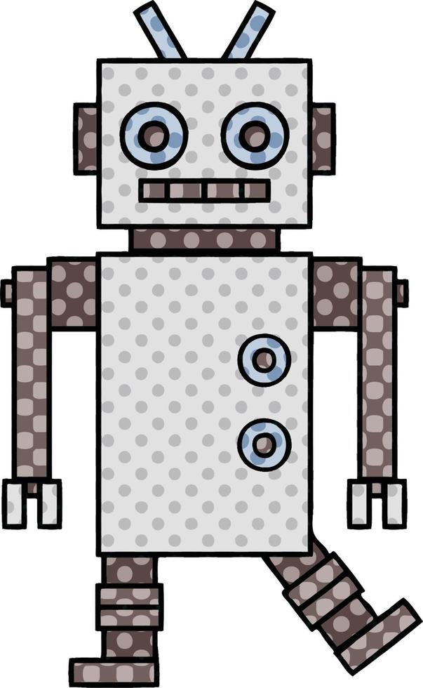 robot de baile de dibujos animados de estilo cómic vector