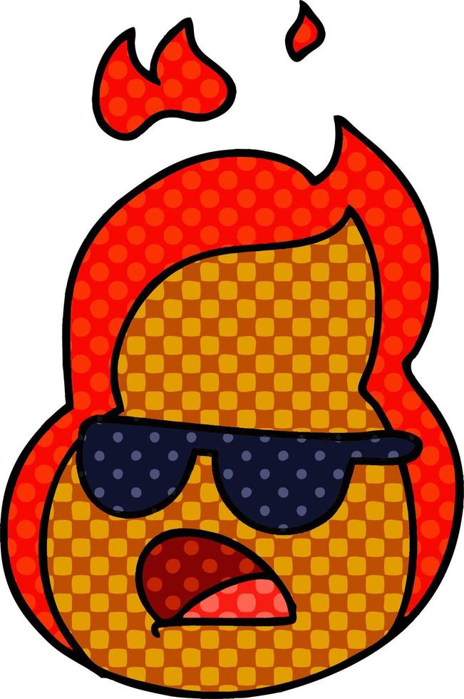 cartoon kawaii flames in shades vector