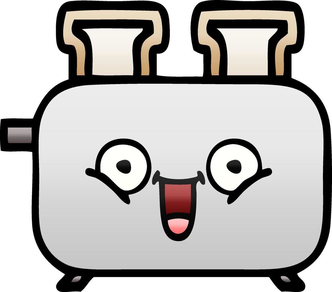 gradient shaded cartoon of a toaster vector
