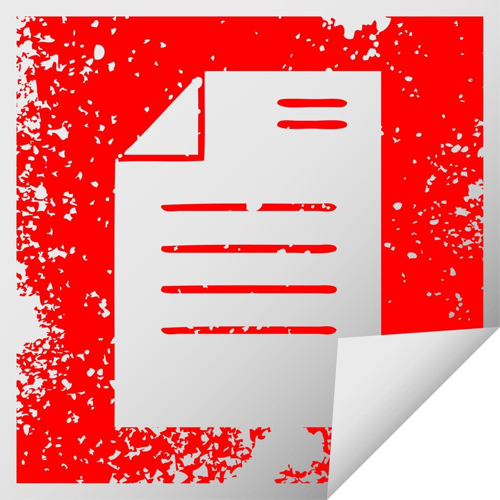 distressed square peeling sticker symbol sheet of paper vector