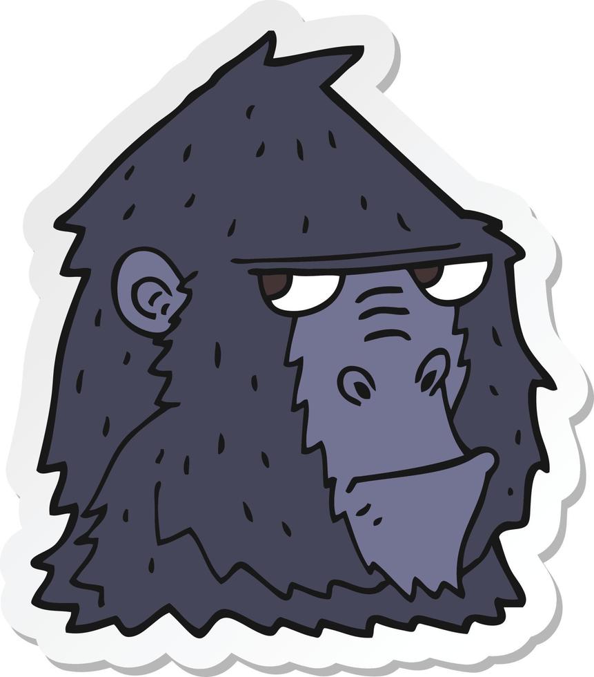 sticker of a cartoon gorilla vector