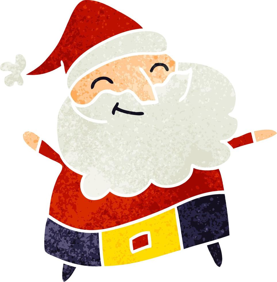 retro cartoon of a jolly father christmas vector